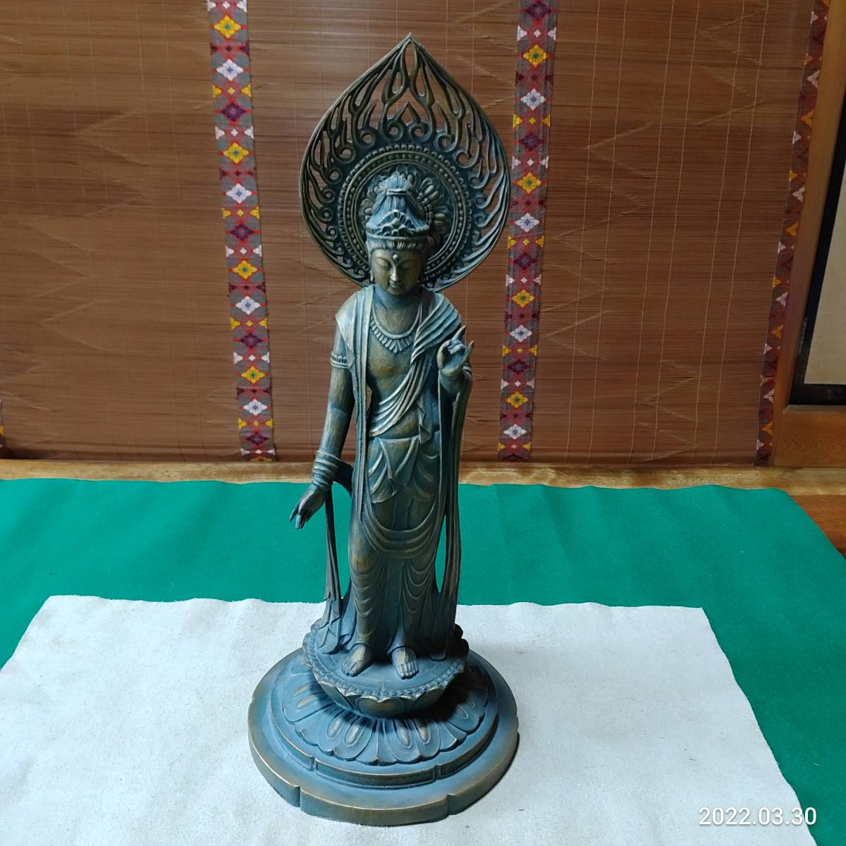初荷品大仏師 松久宗琳作 ブロンズ 聖観世音菩薩像882/1000共箱