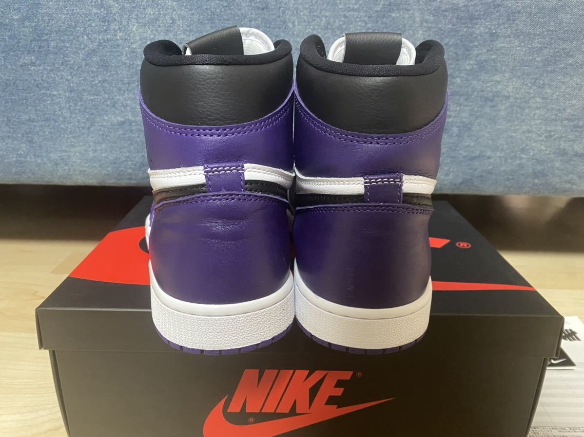 【1回着用美中古】 NIKE ナイキ AIR JORDAN 1 RETRO HIGH OG COURT PURPLE 27cm エアジョーダン1 コートパープル 555088-500 US9_画像4