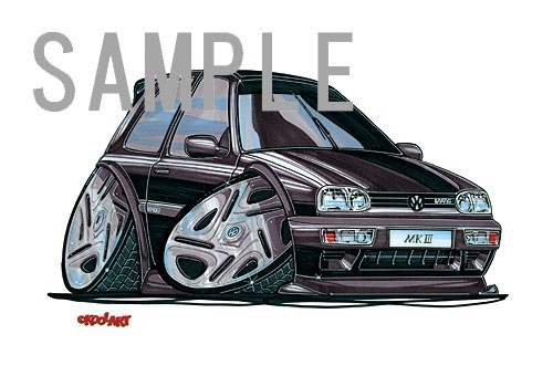  illustration Golf III VR6( black * front )