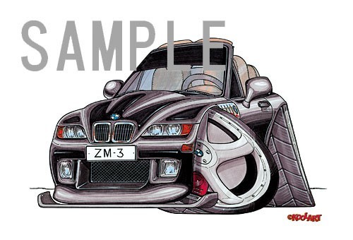 イラスト ＢＭＷ　Z3（黒・前）_画像2