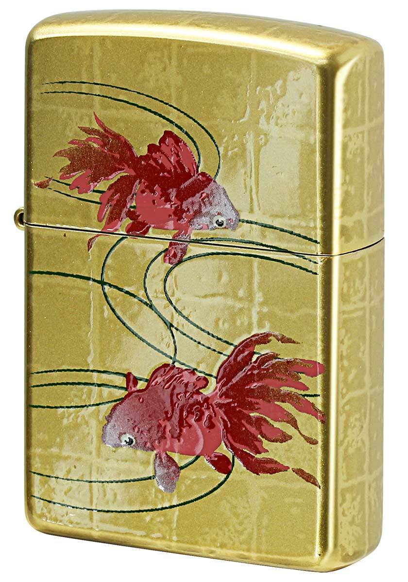 Zippo ジッポ ジッポー ライター 蒔絵シリーズ 金魚 ゴールド 2LAG