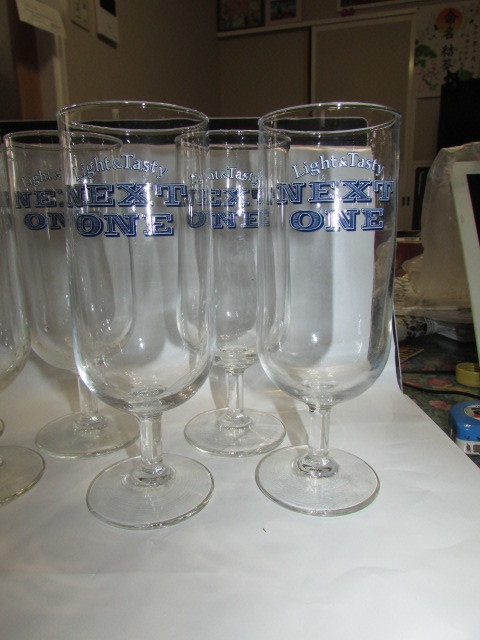 ( sake shop * delivery )( old unused Sapporo beer glass *NEXT ONE boxed 6 piece )NO2* Showa Retro * valuable * rare article unused 