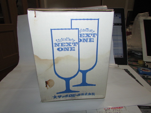 ( sake shop * delivery )( old unused Sapporo beer glass *NEXT ONE boxed 6 piece )NO2* Showa Retro * valuable * rare article unused 