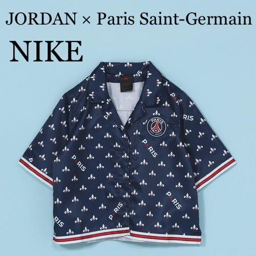 [M размер ]JORDAN × Paris Saint-Germain NIKE Nike Jordan Париж * Saint-German Short рукав отпечатанный верх рубашка 
