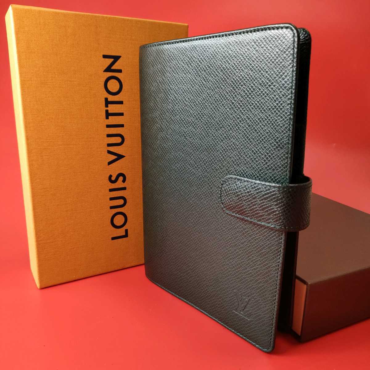 美品 LOUIS VUITTON ルイヴィトン タイガ アジェンダMM エセピア 深緑