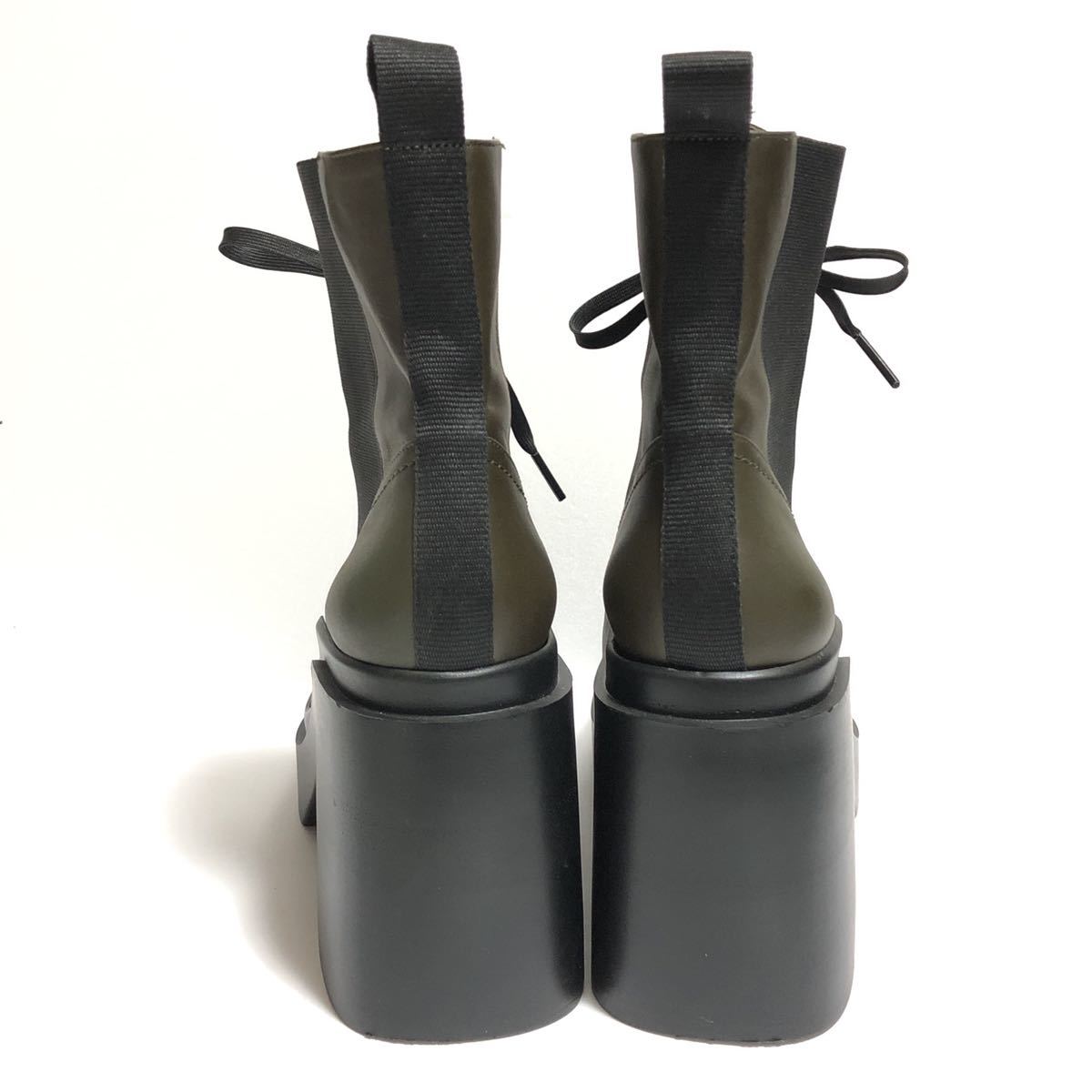 未使用品 CLERGERIE クレジュリー ショートブーツ カーキ×黒