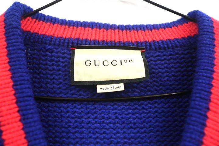 ◇ 美品 GUCCI / グッチ ニット カーディガン 100周年記念 限定 青