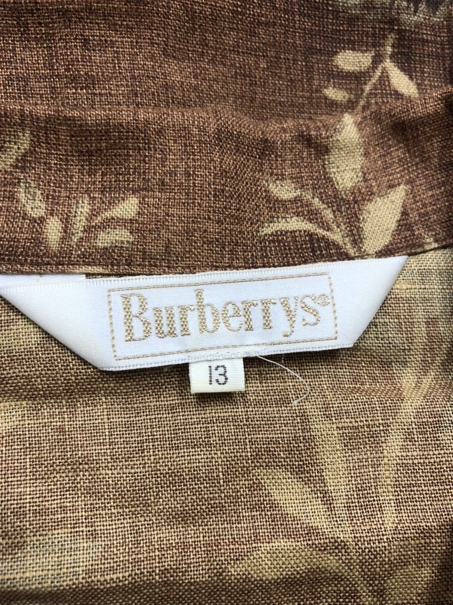 美品　BURBERRYS バーバリー　レディース　ブラウン　花柄　シャツ　スカート　セットアップ　上下　13表記_画像4