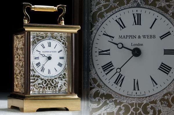 R487. 【Mappin & Webb】マッピン&ウェッブ 電池式 枕時計 キャリッジ