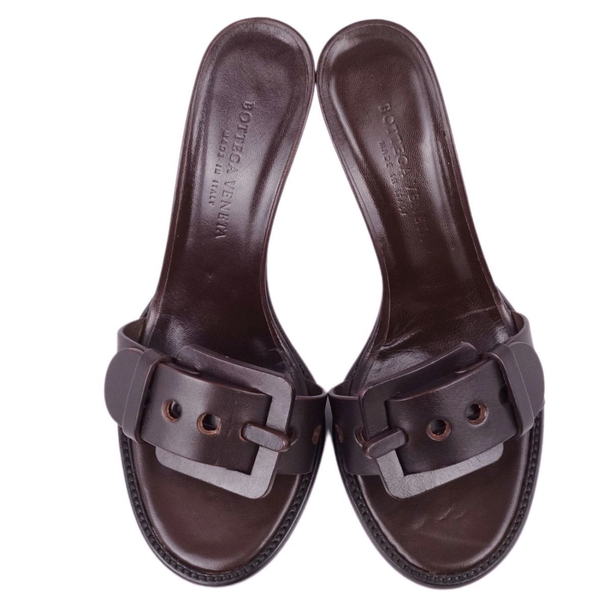 美品 ボッテガヴェネタ BOTTEGA VENETA サンダル ベルト カーフレザー