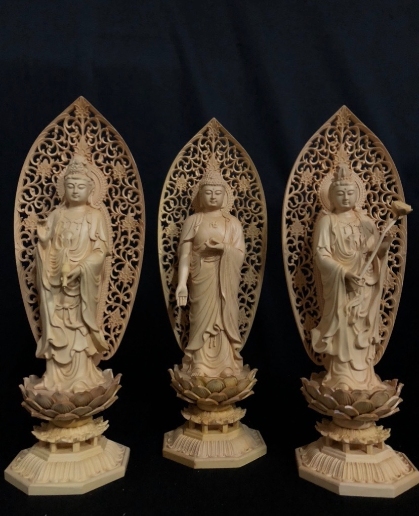 最高級 井波彫刻 仏教工芸品 総柘植材 精密彫刻 極上品 木彫仏教 仏師