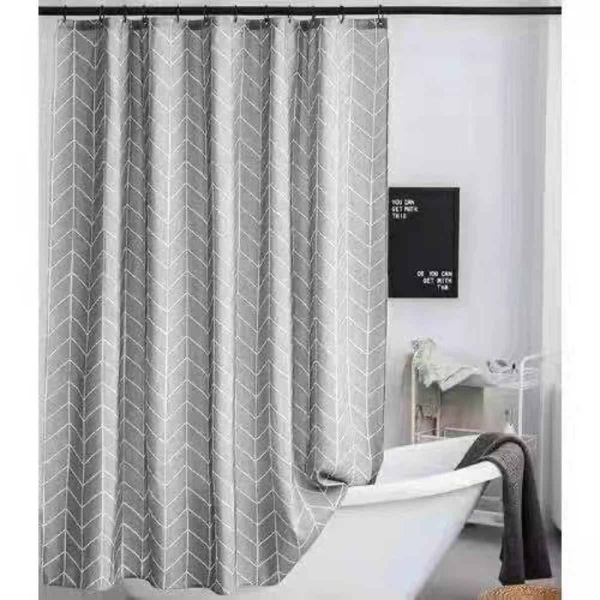 シャワーカーテン 120*180 防カビ 防水 無臭ポリエステル製 バスカーテン