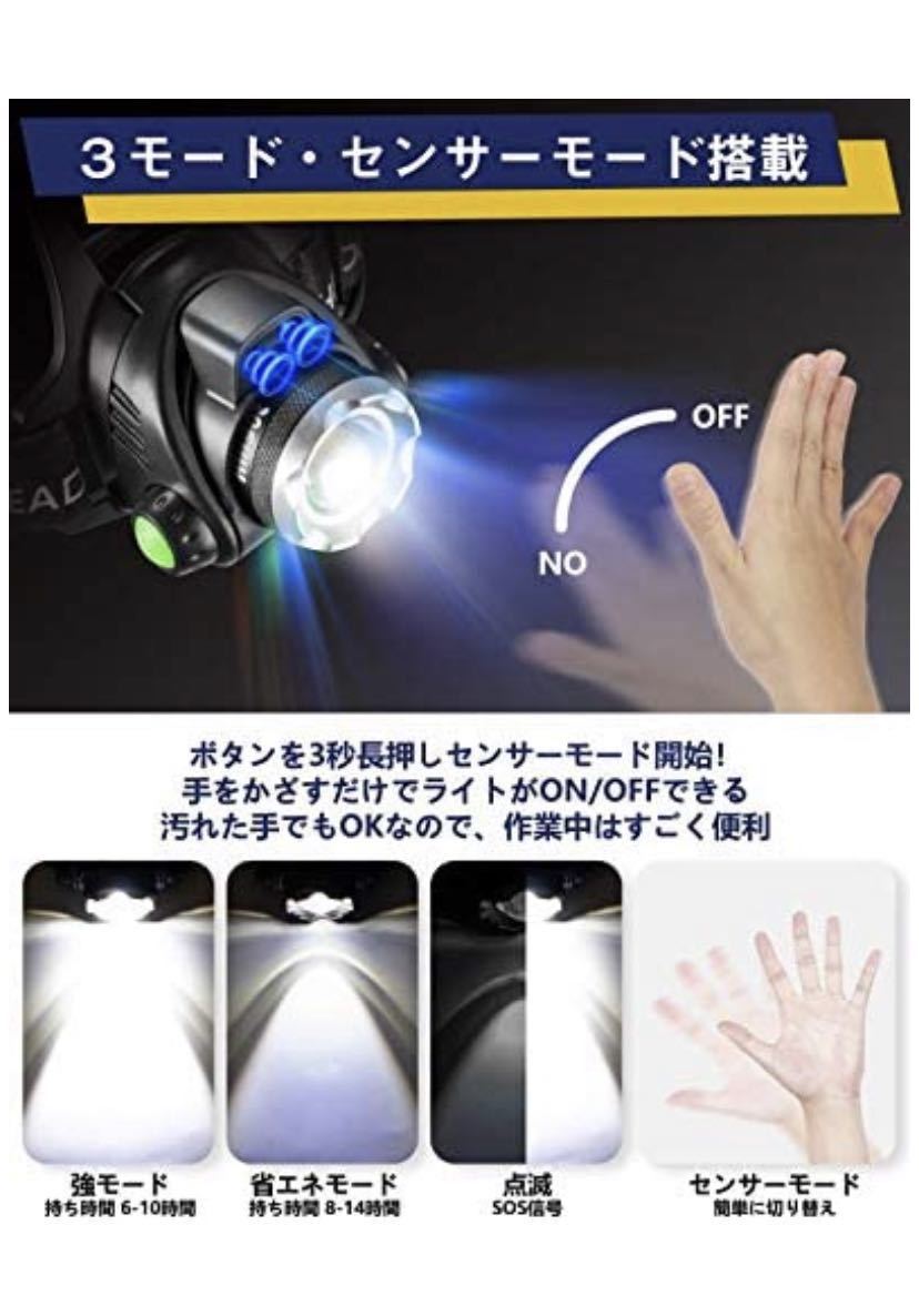 ヘッドライト【2021進化版】 LEDヘッドランプ アウトドア用ヘッドライト