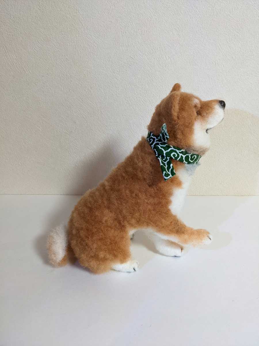羊毛フェルト 豆柴 茶柴 柴犬 芝生 犬 ハンドメイド 羊毛フェルト 豆柴 茶柴 柴犬 芝生 犬 ハンドメイド