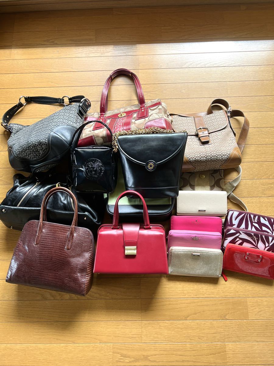 17点 未使用品 含む まとめ 1円 売り バッグ 財布 COACH FURLA kate spade BURBERRY GIORGIO ARMANI Versace Tiffany ゴールドチェーン _画像1