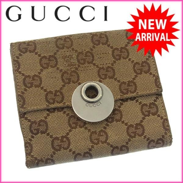 グッチ GUCCI Wホック財布 ＧＧキャンバス 人気 激安[中古]X7511