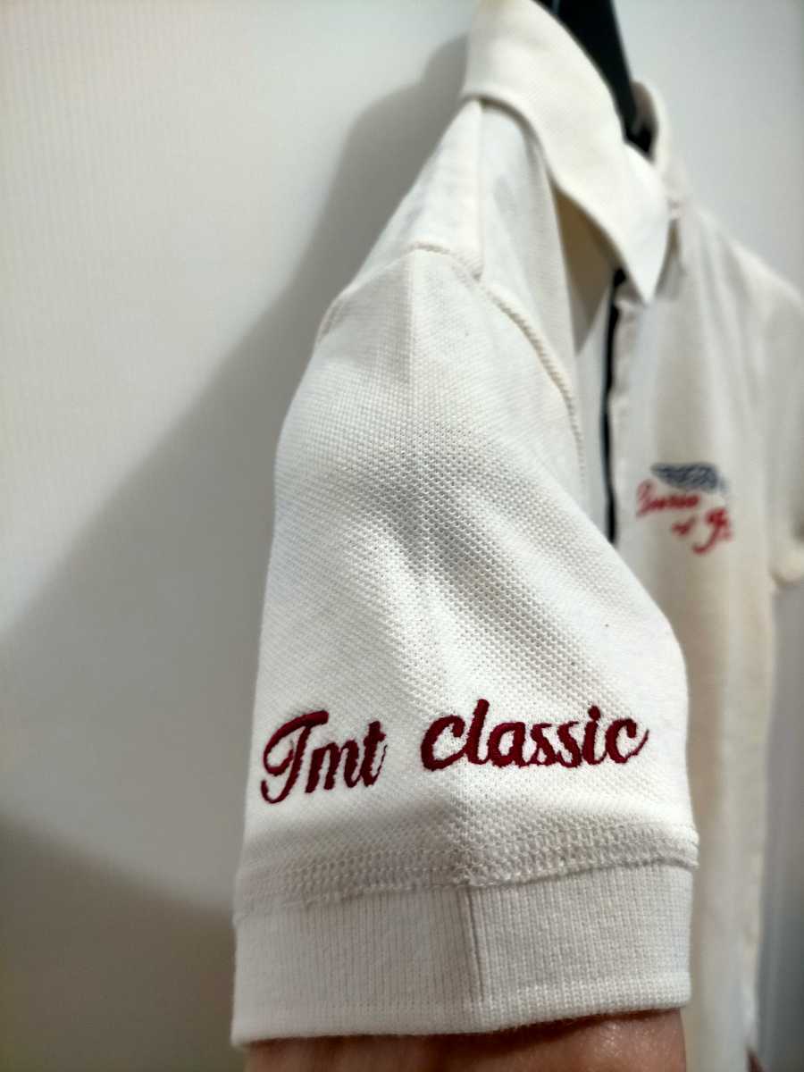 未使用 TMT CLASSIC☆MOSS STITCH ポロシャツ☆サイズS☆クリーム色☆半袖☆ゴルフウェアにも☆ティエムティ☆送料無料