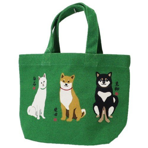  Mini tote bag . dog Trio green . walk bag siba. dog Shibata san f lens Hill new goods 