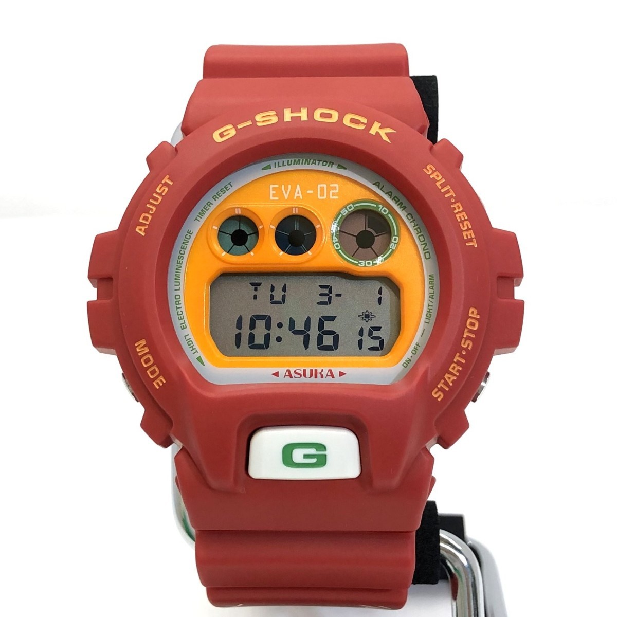 全商品オープニング価格！ カシオ CASIO ジーショック G-SHOCK 極美品 腕時計 RY5871 アスカ EVA-02 ダブルネーム コラボ エヴァンゲリオン DW-6900FS コラボレーションモデル