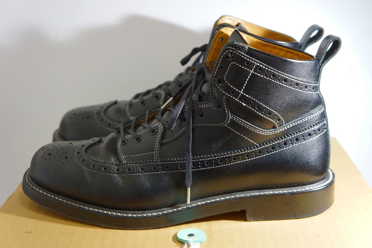 美品 21SS Hender Schemeエンダースキーマ 冗談一 ウイングチップ レザー シューズ ドレス ブーツ スニーカー nk-s-jdn 黒6 328M