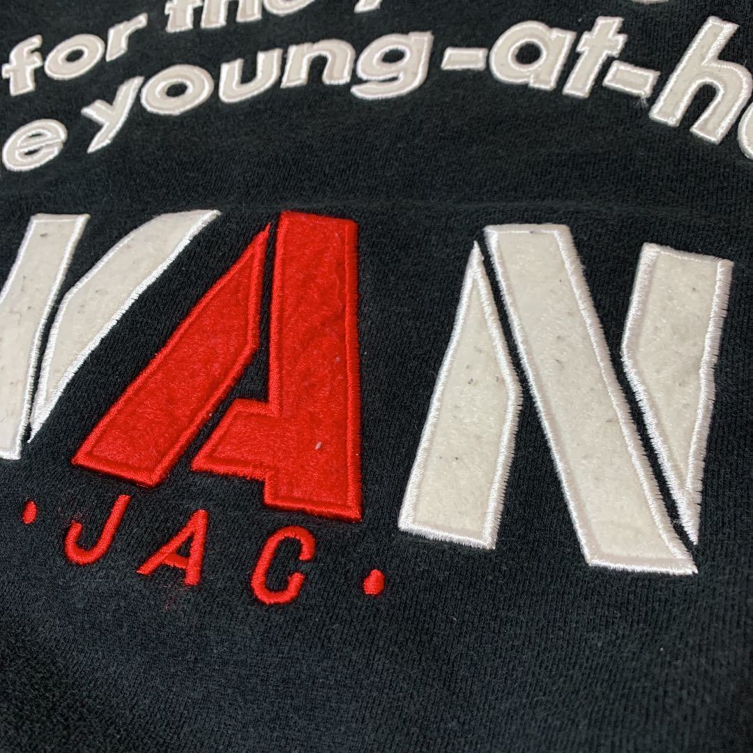 【当時物 総刺繍 サイズLL】80s VAN JAC アーチロゴ スウェット トレーナー ヴァン ヂャケット ブラック 黒 メンズ ビンテージ