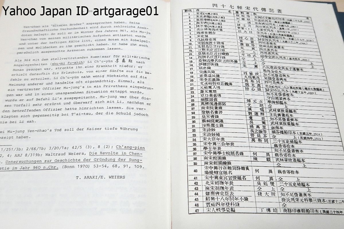 宋代名人伝・SUNG BIOGRAPHIES・2冊/ハーバート・フランク・Herbert Franke/英語とおそらくドイツ語表記 - 世界史 宋代名人伝・SUNG BIOGRAPHIES・2冊/ハーバート・フランク・Herbert Franke/英語とおそらくドイツ語表記 - 世界史