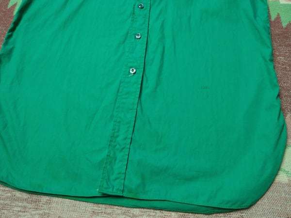 ノーカラー 【W.O.W.O. MAIN AUTO SUPPLY CO】 30s40s Green Cotton Shirt 30年代 コットン シャツ ワーク ビンテージ ヴィンテージ 20s50s_画像5