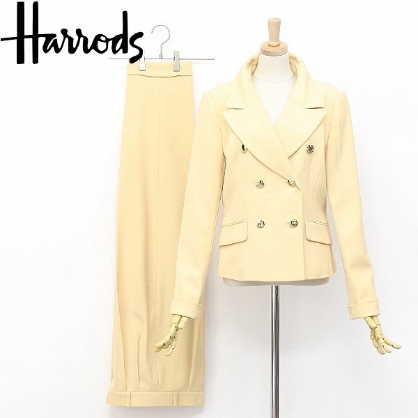 ◆Harrods/ハロッズ 金釦 ダブル ジャケット＆パンツ スーツ セットアップ クリーム 2