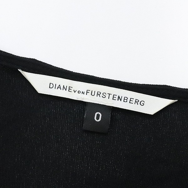 ◆DIANE von FURSTENBERG/ダイアンフォンファステンバーグ JUSTINA 裾ティアード マキシ丈 ロング ラップ ワンピース ブラック 0_画像3