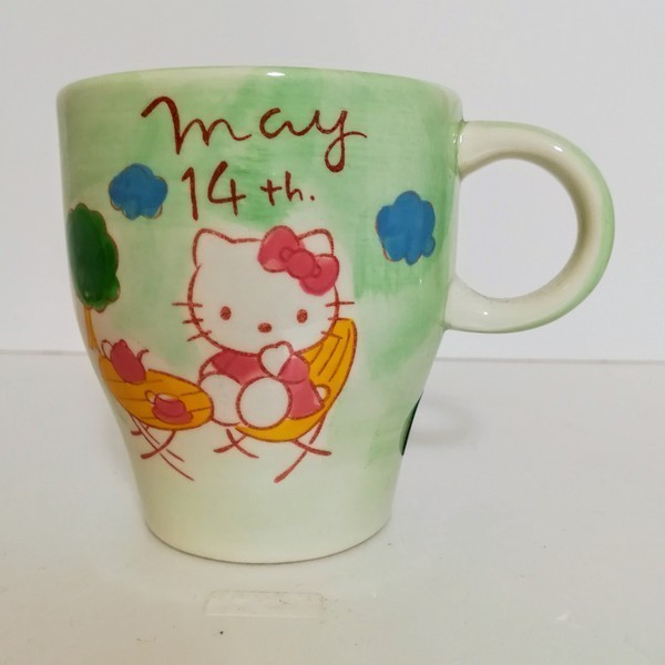 [ unused / 5 month 14 day . cow seat ] Kitty birthday mug Hello Kitty . birthday mug hand ..KT0514