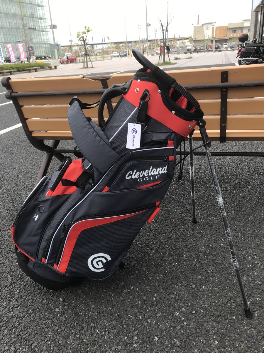 クリーブランド スタンド式 キャディバッグ キャディーバッグ 赤黒