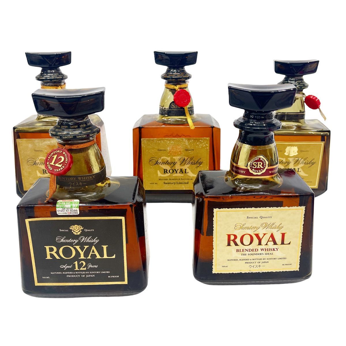 SUNTORY ROYAL 5本 ローヤル SR 1000ml×2/SR 720ml/SR 700ml/12年