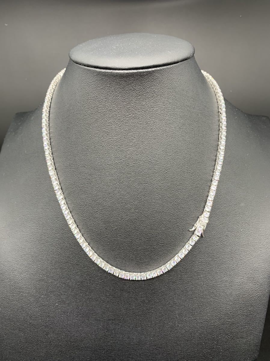 シルバー silver925 3㎜18インチ ジルコニア ダイヤ テニスチェーン