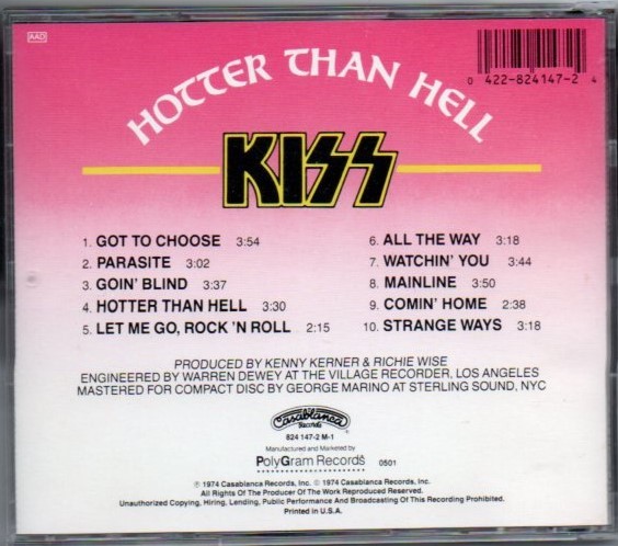 ★KISS/キッス★HOTTER THAN HELL/地獄のさけび★西独盤・西ドイツ盤_画像2