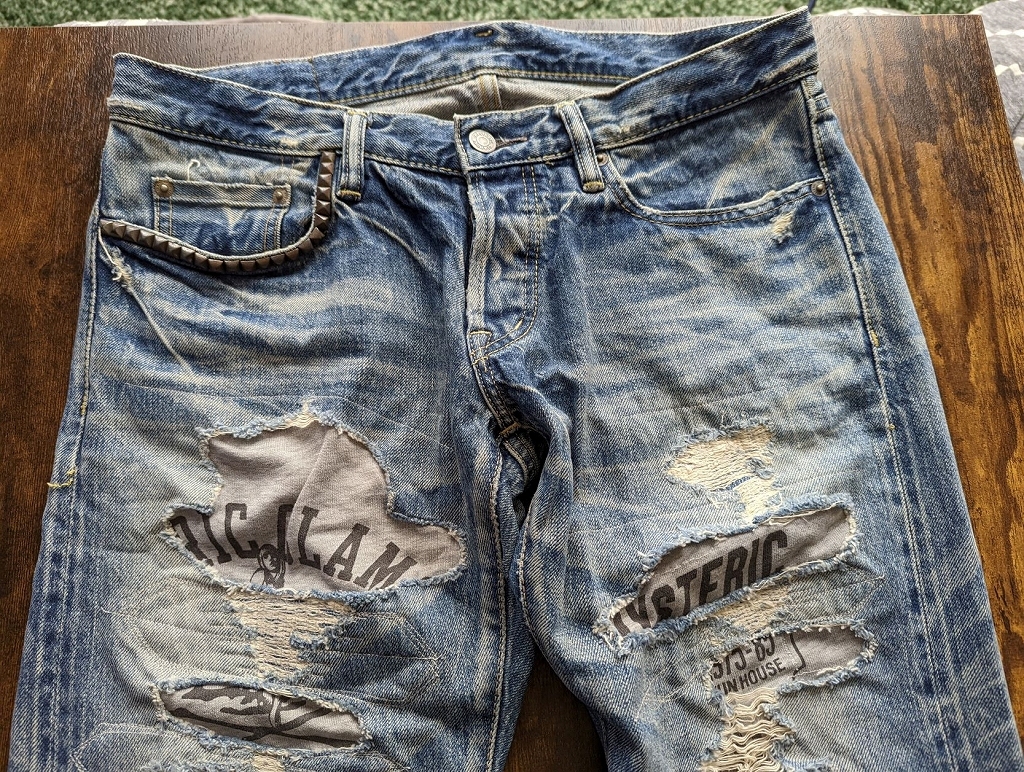 HYSTERIC GLAMOUR 10AW CPR加工デニム 32インチ 0204AP06 ガール