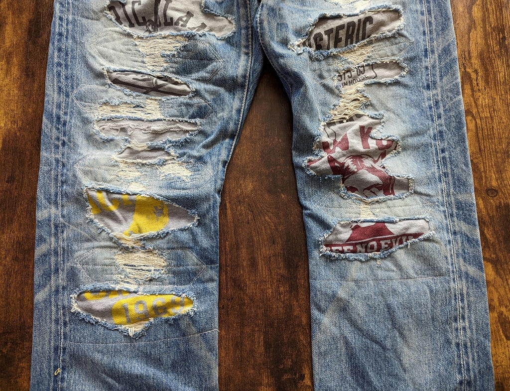 HYSTERIC GLAMOUR 10AW CPR加工デニム 32インチ 0204AP06 ガール
