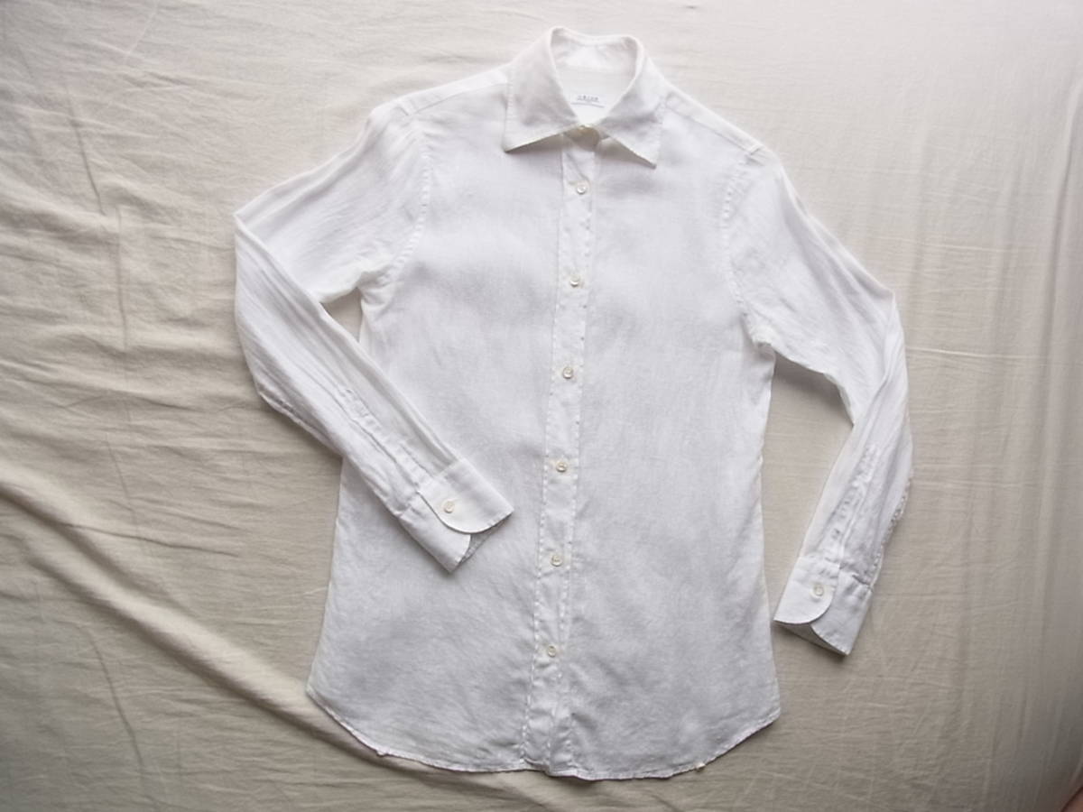 ORIAN オリアン リネン100% ホワイトシャツ　サイズ 38 made in italy_画像1