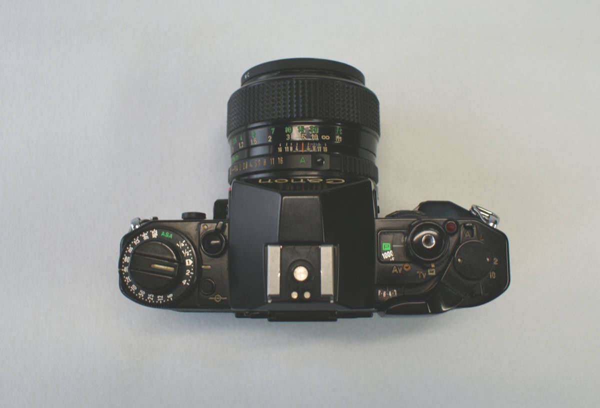 キャノンCanon　A-1　ブラック本体　+　FDレンズ　50mm　1:1.2　セット　一眼レフ　フィルムカメラ　通電OK　シャッター切れます　現状品_画像2