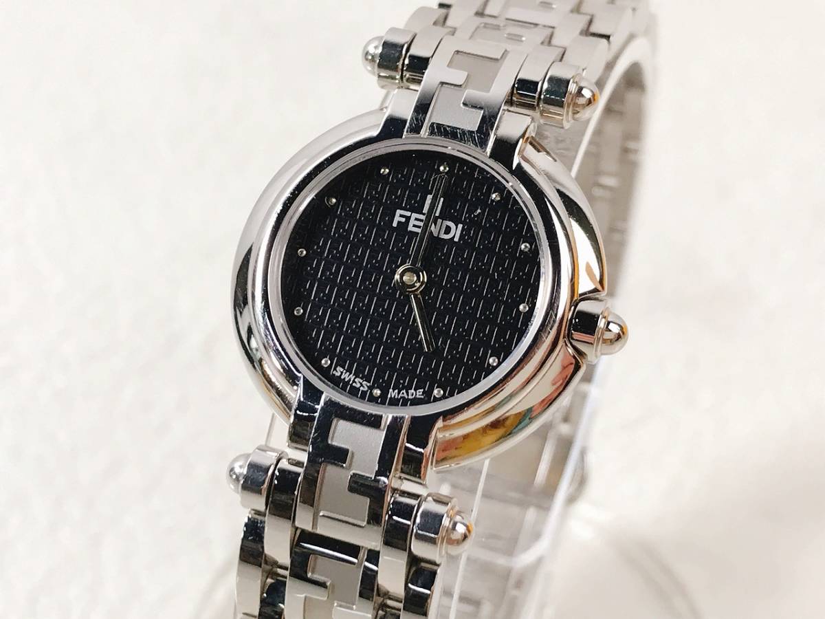 【ト静】FENDI フェンディ 2針 ブラックカラー レディース クォーツ 腕時計 063-750L-948 箱付き GC345GCY0H