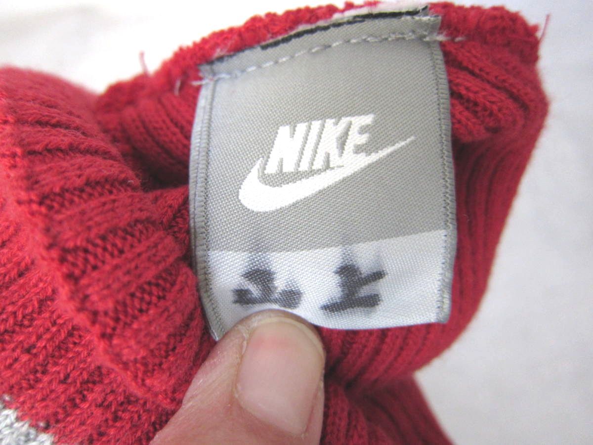 NIKE（ナイキ）　ニット帽　　赤　「JUST DO IT」　　フリーサイズ　　高さ約22cm　　ok2202B_画像7