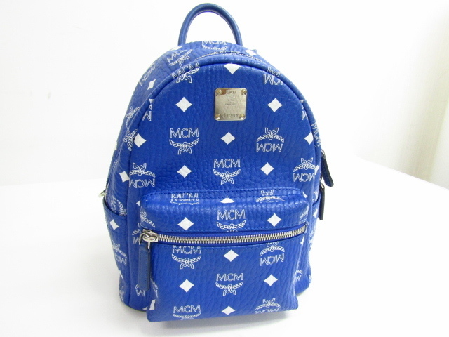MCM Stark Backpack mini バックパック ブルー 青♪BG3788 www