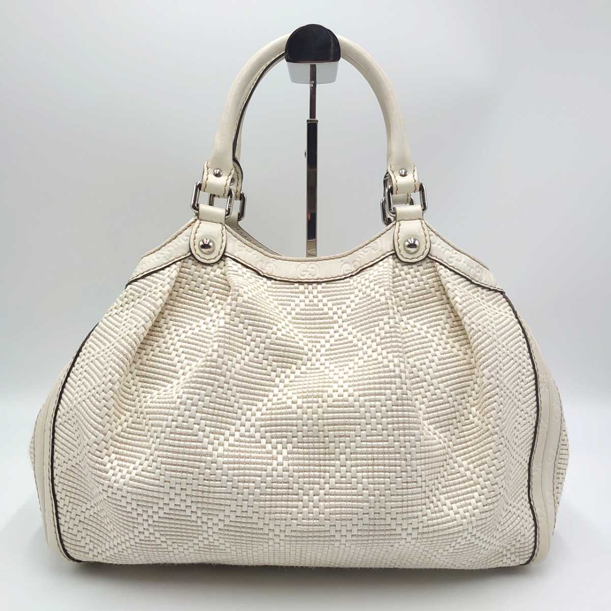 1円【希少美品】GUCCI グッチ スーキー トートバッグ ハンド GG シマ ディアマンテ インターロッキング チャーム レザー ストロー ホワイト 直営通販サイトです 【美品】GUCCI グッチ ディアマンテ シマ スーキー トートバッグ GG トートバッグ