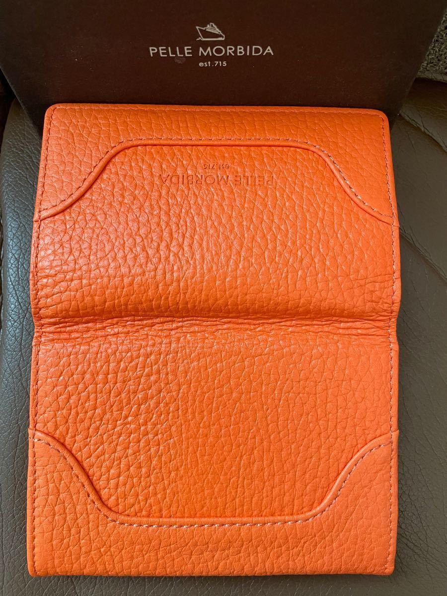 【新品未使用】PELLE MORBIDA ペッレモルビダ カードケース 名刺入れ Barca バルカ PMO-BA005オレンジ