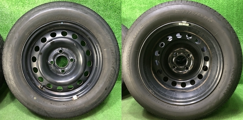 ★2018年製 175/65R14 82S ブリヂストン NEXTRY 中古 夏タイヤ/中古 鉄ホイール付き 4本 4穴 PCD:100 ハブ60ｍｍ★_画像2