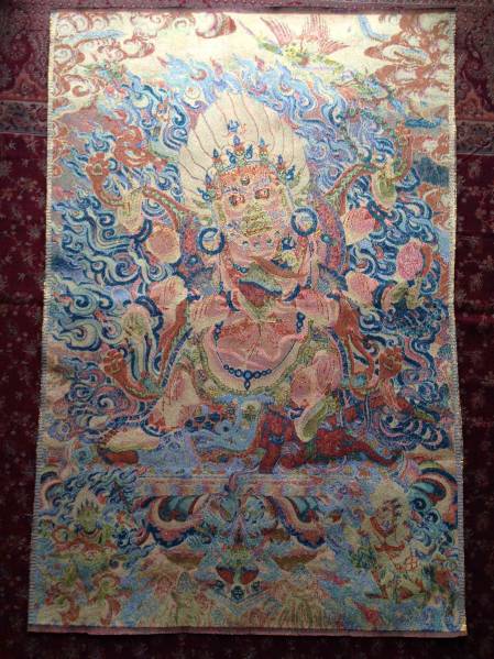セール　卍　チベット仏教　大黒天（マハカーラ） 90ｃｍ　織物　　　検索；仏像　アート　曼荼羅 　観音 C3,5_画像3