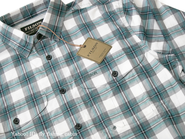 FILSON フィルソン ツイン レイクス スポーツ シャツ ホワイト/ブルー/グレイ US-XS_画像4