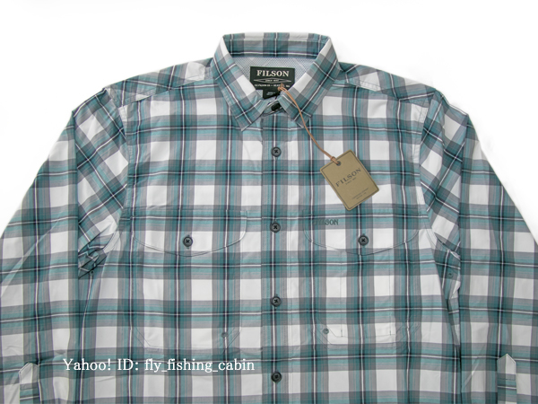 FILSON フィルソン ツイン レイクス スポーツ シャツ ホワイト/ブルー/グレイ US-XS_画像3