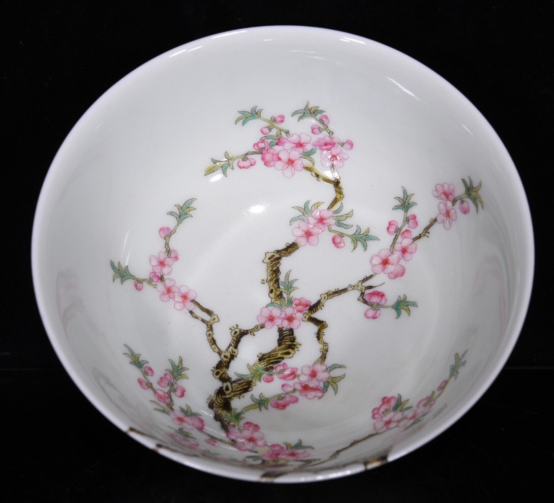 中国古美術 清雍正 粉彩花鳥紋碗 □高さ7.3CM 横15.5CM | sweatreno.com