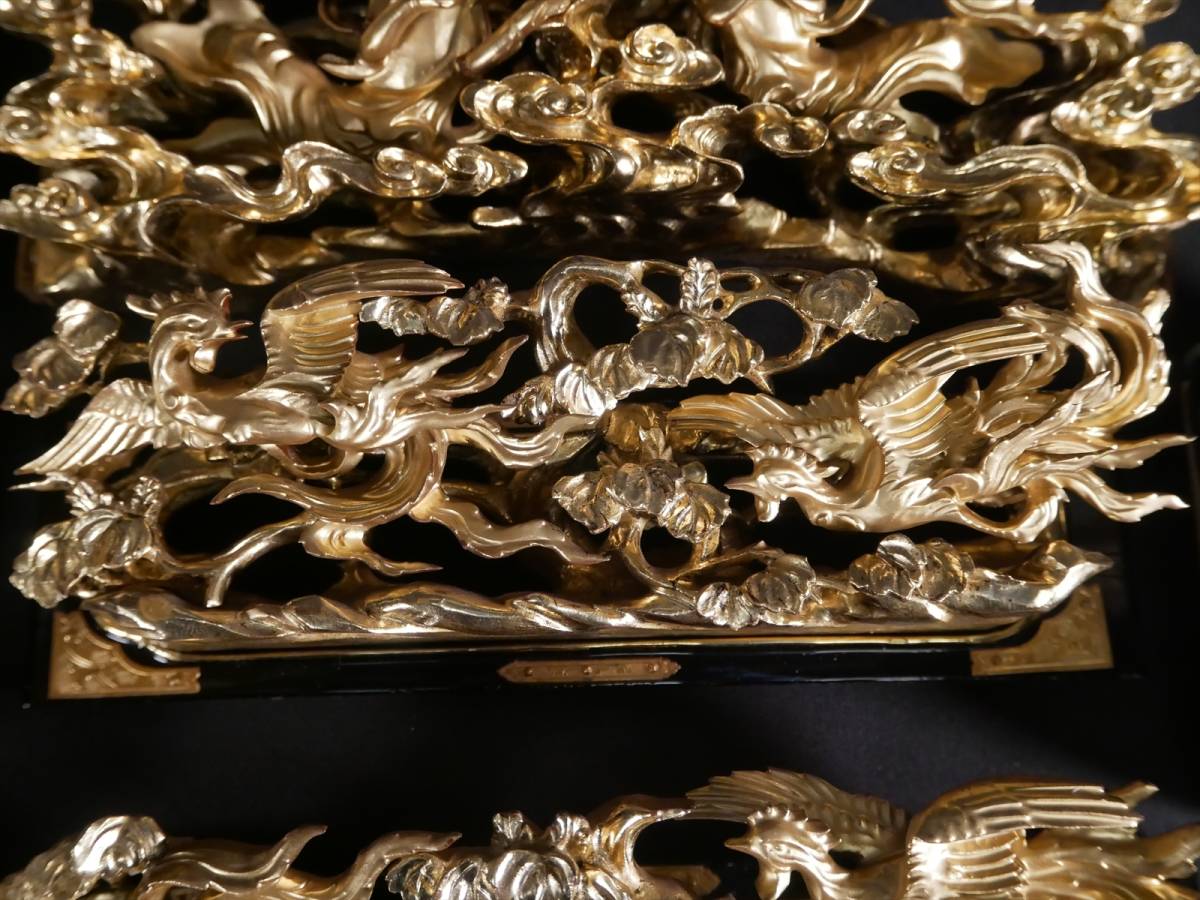 収集品 最高級 彫り物セット 手彫り 本金箔 本金粉 木製(エ3) 3251