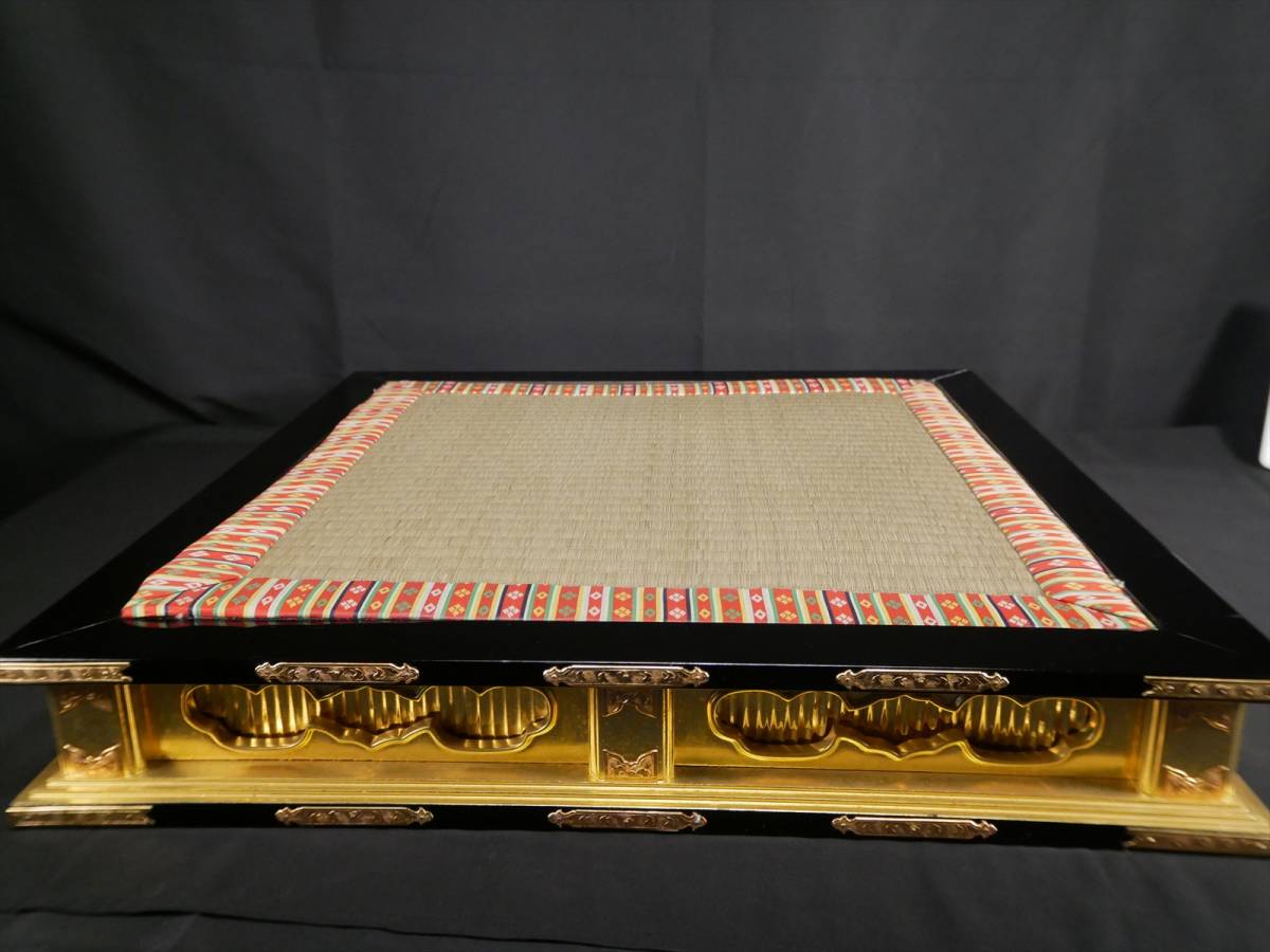 国産品【収集品】登高座 金具 木製本金箔 Cランク 仏具 礼盤 らいはん